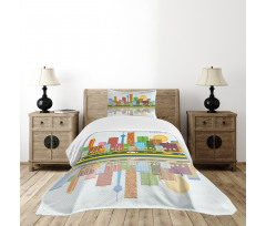 Skyline of Nevada City Bedspread Set