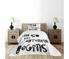 Hand Drawn Calligraphy Retro Bedspread Set