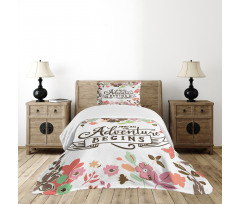 Flourishing Flower Silhouette Bedspread Set