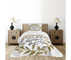 Wreath Frame Foliage Leaves Bedspread Set