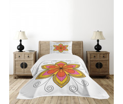 Flower Pattern Swirl Bedspread Set