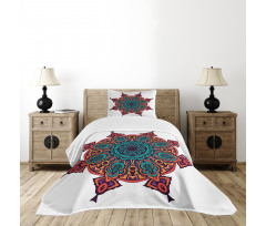 Geometric Floral Motif Bedspread Set