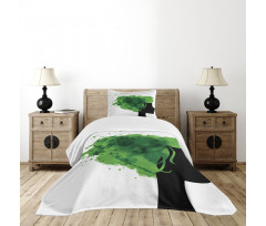 Tree Bushes Green Hair Bedspread Set