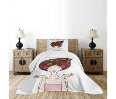 Anime Inspired Woman Bedspread Set