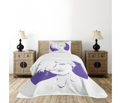 Monochrome Woman Bedspread Set