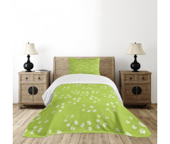 Blooming Flower Silhouettes Bedspread Set