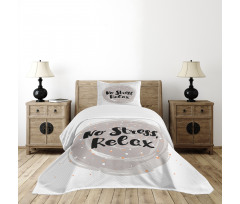 No Stress Relax Lettering Bedspread Set