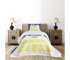 Polar Bear Night Text Bedspread Set