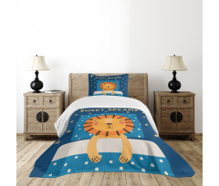 Sleeping Sketched Lion King Bedspread Set