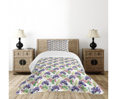 Garden Blooming Tiny Orchids Bedspread Set