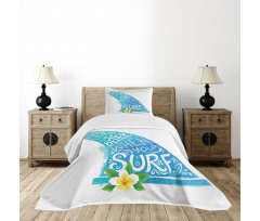 Wave with Bali Flower Bedspread Set