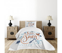 Skillful Sailor Phrase Bedspread Set