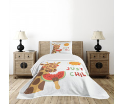 Watermelon Sun Chill Phrase Bedspread Set