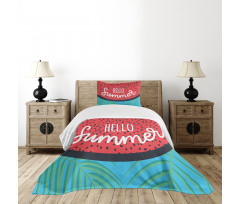 Watermelon Jungle Leaf Bedspread Set