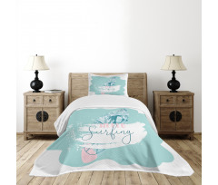 Surfboard with Flowers Bedspread Set