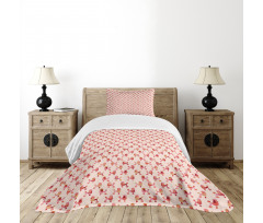 Feminine Floral in Pink Tones Bedspread Set