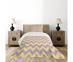 Zigzag Style Stripe Pattern Bedspread Set