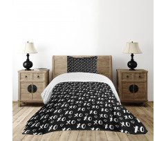 Xoxo Brush Stroked Text Bedspread Set