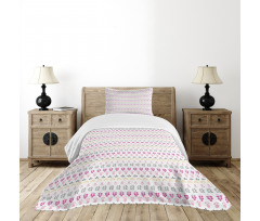Abstract Sketched Leaves Bedspread Set