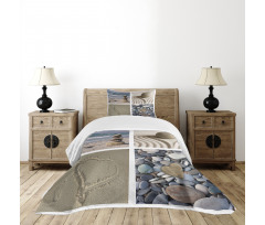 Sand and Pebbles Collage Bedspread Set