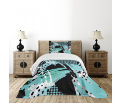 Expressive Ink Pattern Bedspread Set