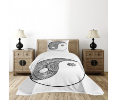 Traditional Ying Yang Sign Bedspread Set