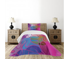 Waves in Hand-drawn Style Bedspread Set