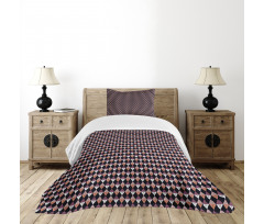 Boho Argyle Scribbled Retro Bedspread Set