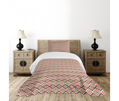 Checkered Folkloric Vibrant Bedspread Set