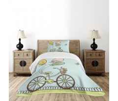 Spring Ballons and Birds Bedspread Set