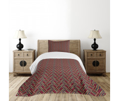 Retro Style Angled Design Bedspread Set