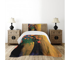 Botanical Vase Illustration Bedspread Set