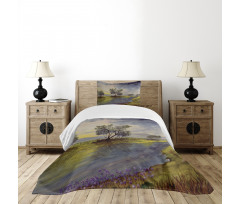 Watercolor River Scene Bedspread Set