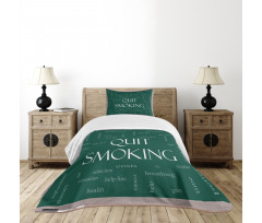 Smoking Message Blackboard Bedspread Set