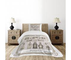 Retro Style Perfumeries Bedspread Set