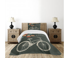 Bike Ballons Happy Birthday Bedspread Set