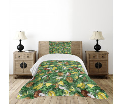 Pineapples Banana Coconut Bedspread Set