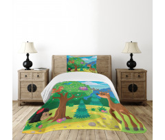 Funny Animals Wildlife Bedspread Set