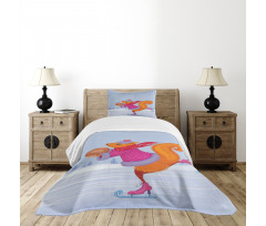 Skating Animal with a Nut Bedspread Set