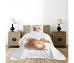 Watercolor Rodent Animal Bedspread Set