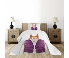 Animal down Vest Sweater Bedspread Set