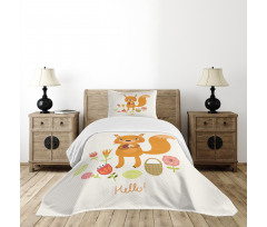 Funny Animal Saying Hello Bedspread Set