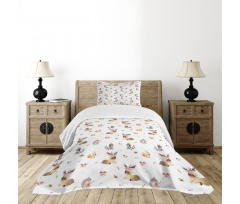 Hedgehog Moose Watercolors Bedspread Set