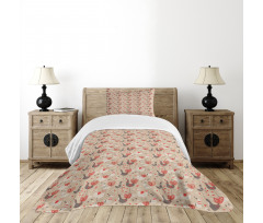 Chickens with Red Ducklips Bedspread Set