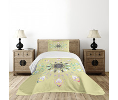Round Whimsical Background Bedspread Set