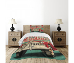 Retro American Classical Car Bedspread Set