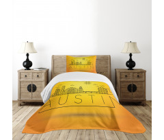 Minimal Texas Linear Skyline Bedspread Set