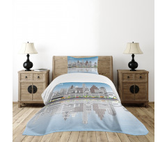 Digital Art Water Reflection Bedspread Set