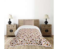 Forest Theme Crow Birds Bedspread Set