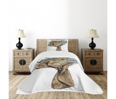 Animal Portrait Flappy Neck Bedspread Set